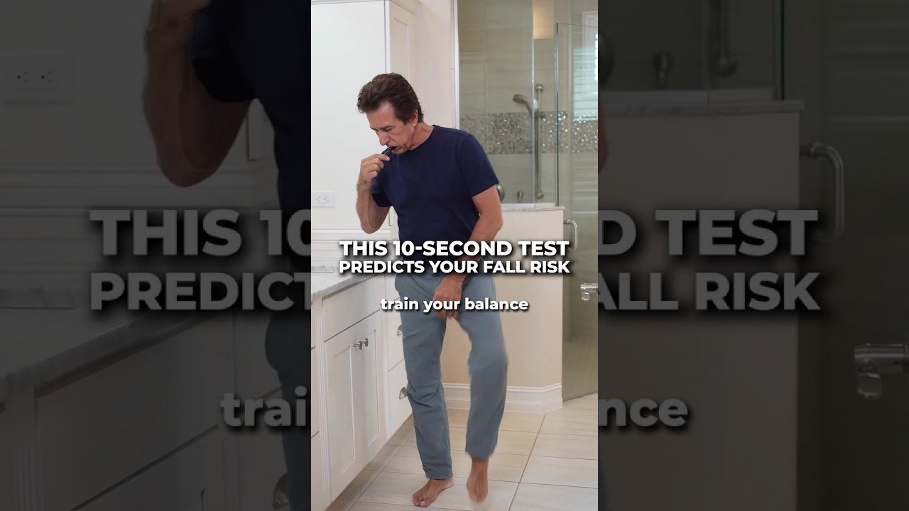 Dr. Ivan Bracic, DC, of Novaré Injury Care and Rehab on a single leg balance test