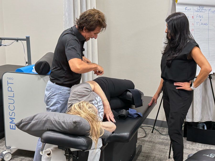 Dr. Ivan examining a patient at Novaré Injury Care